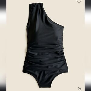 J. Crew Black One-Shoulder Swimsuit